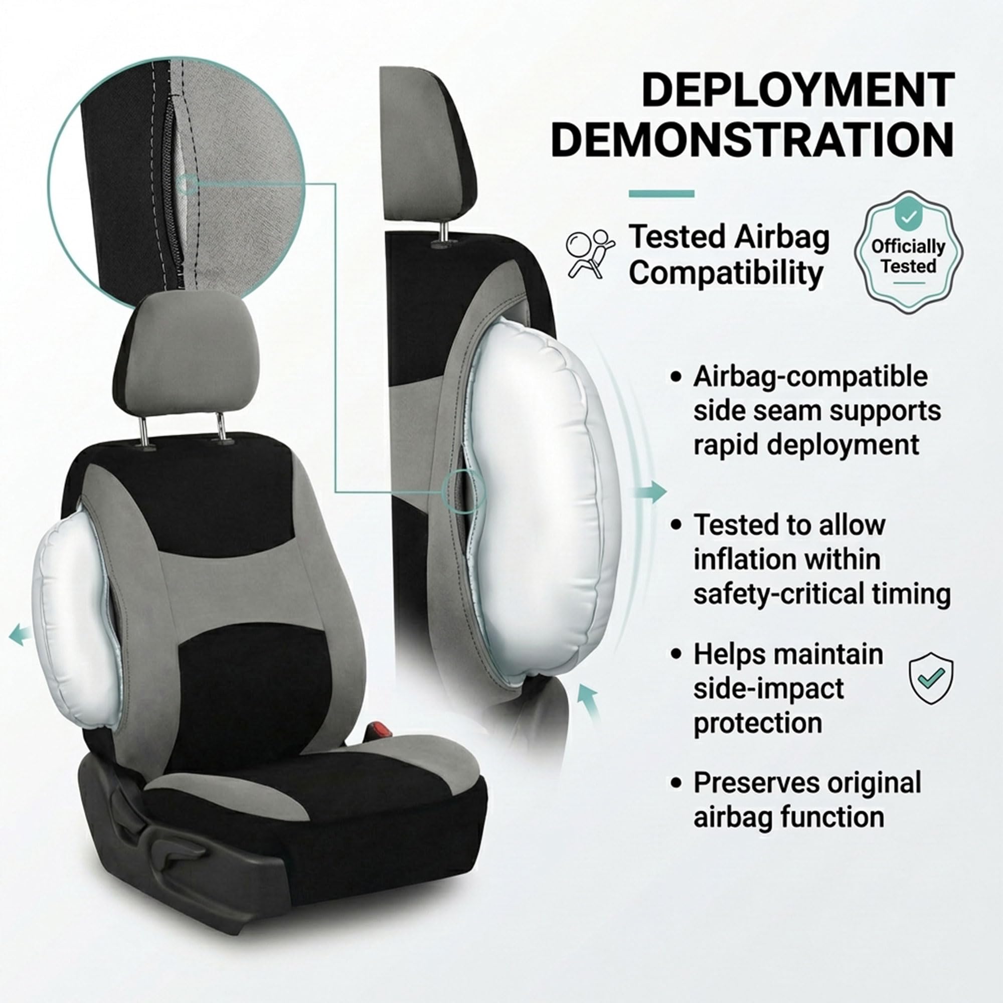 FH Group light breezy gray headrest covers set keeps high-use areas clean.