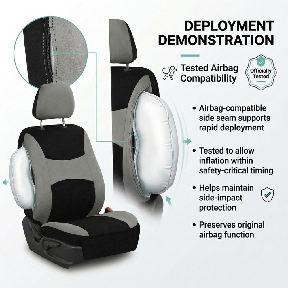 FH Group light breezy gray headrest covers set keeps high-use areas clean.