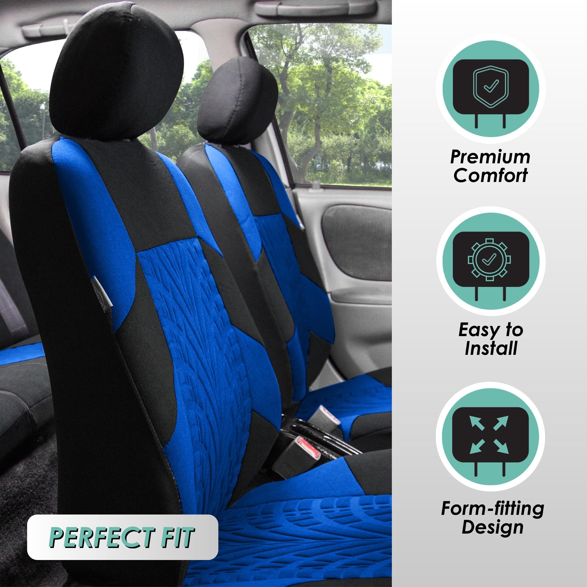 FH Group rear seat cover suits split benches with zip access