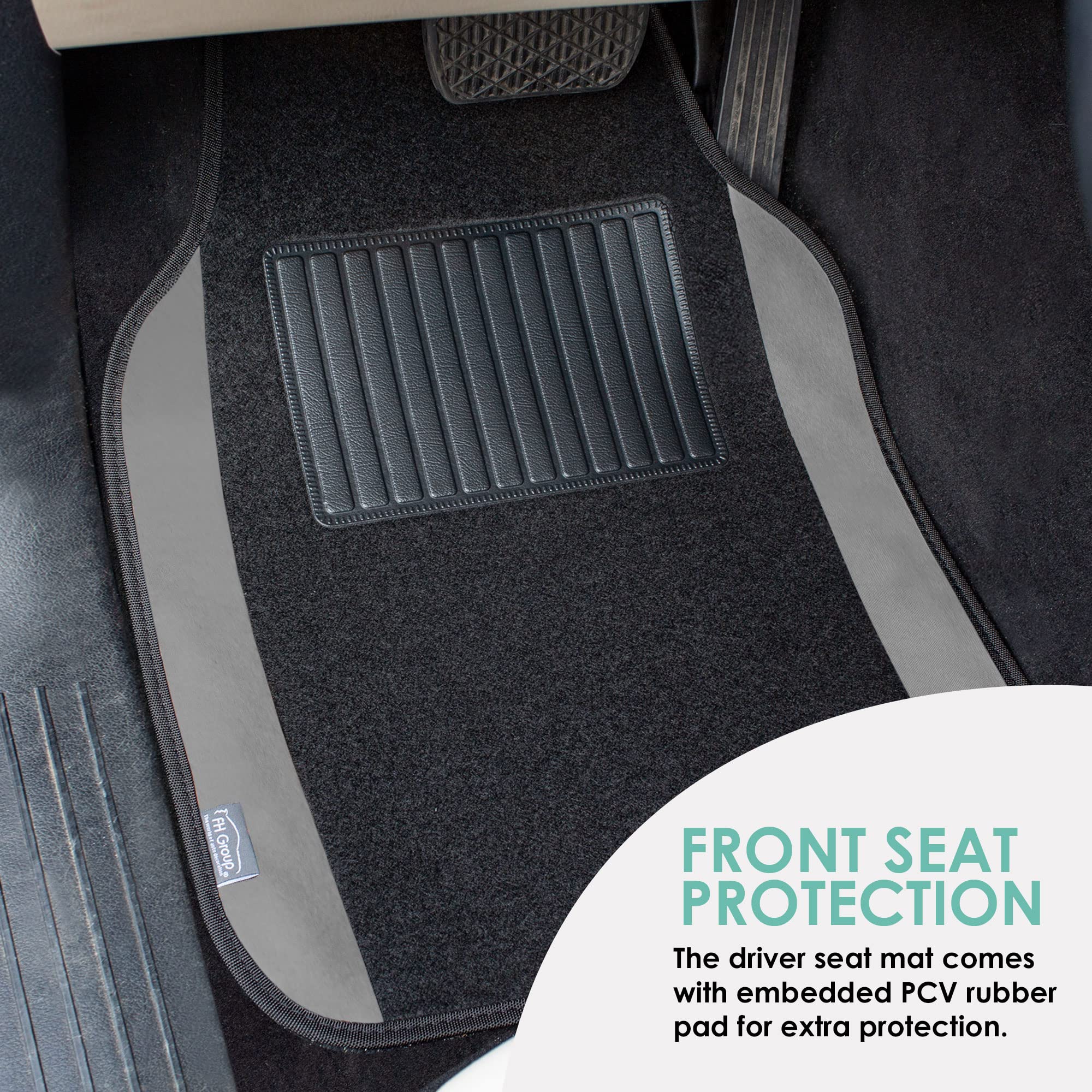 FH Group tall-edge-deep-ridge-channel mats contain messes efficiently.