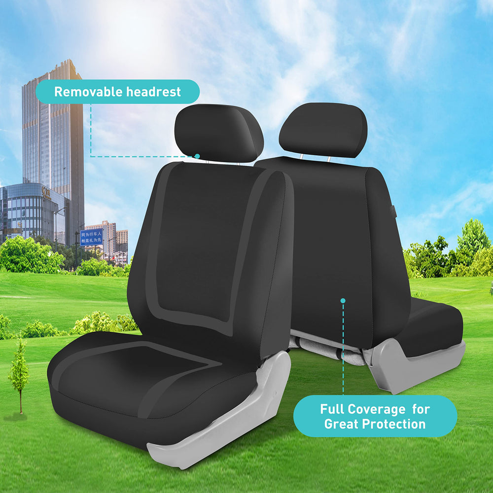 FH Group 3-layer durable fabric shields seats from spills and mud.