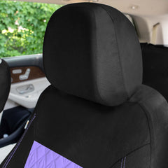 FH Group purple diamond-stitched seat cover side airbag compatibility ensures safety