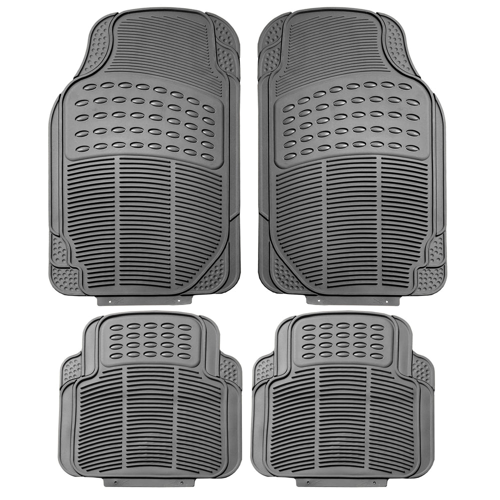 FH Group universal-fit rubber floor mats full set gray for all-weather protection.