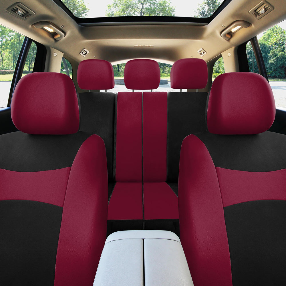 FH Group burgundy interior upgrade adds style to any cabin.