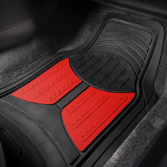 FH Group Monster Eyes Red mats with tall ridges prevent fluid leakage.