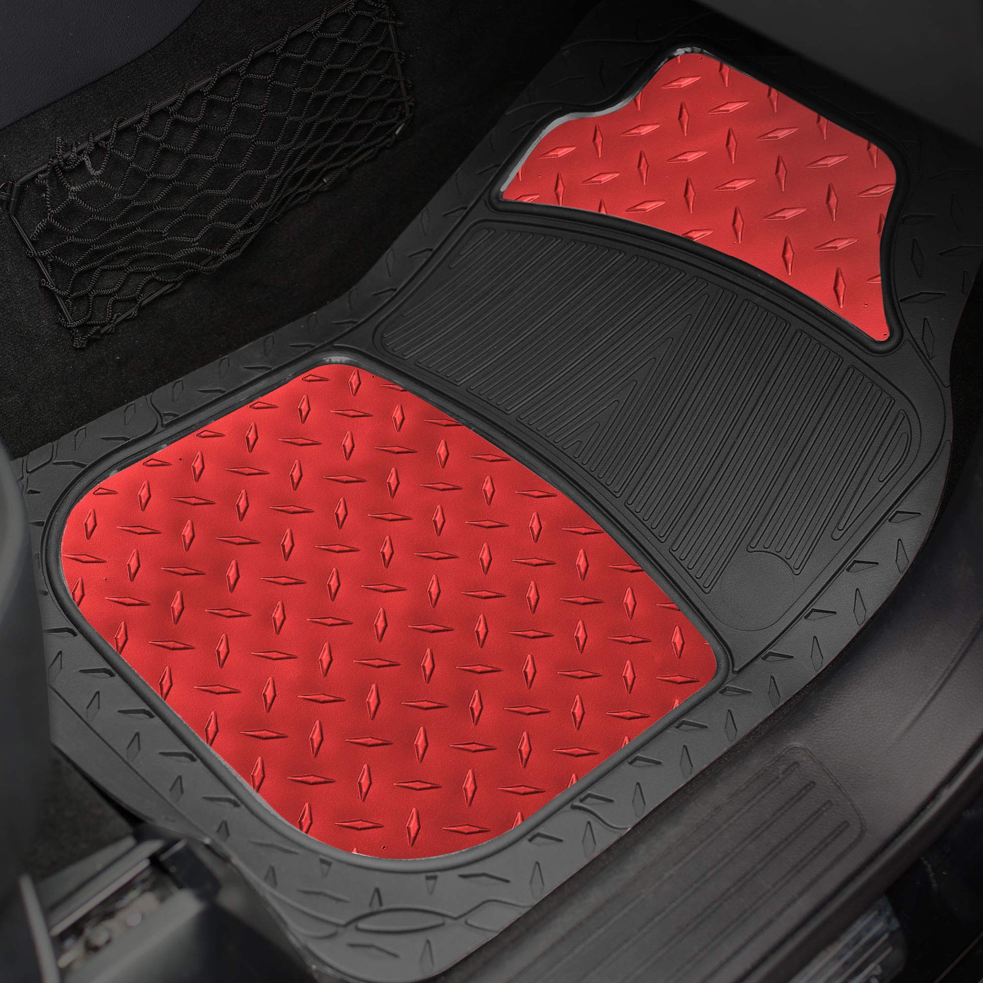 FH Group universal-fit rubber floor mats mold to most interiors for quick coverage.