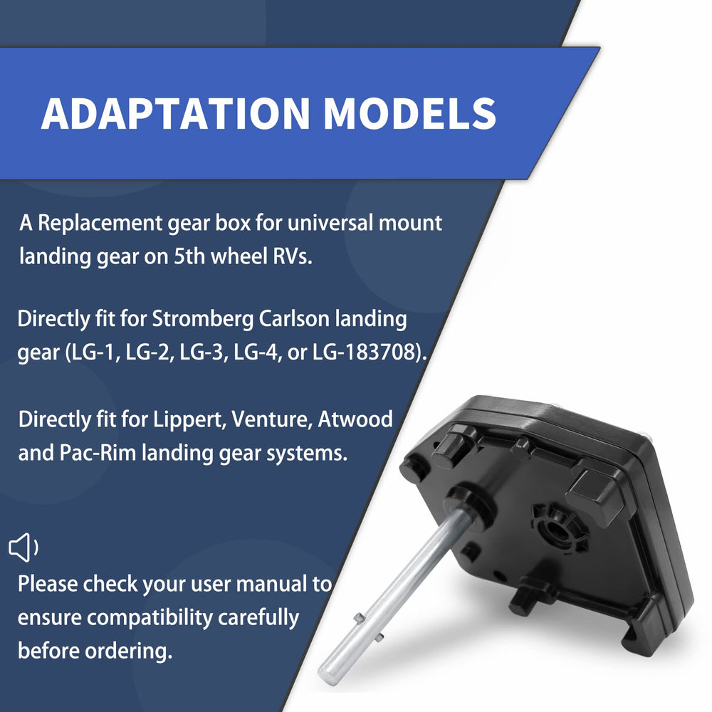FHRHRY universal mount gearbox compatible with Stromberg Carlson and Lippert systems for easy replacement.
