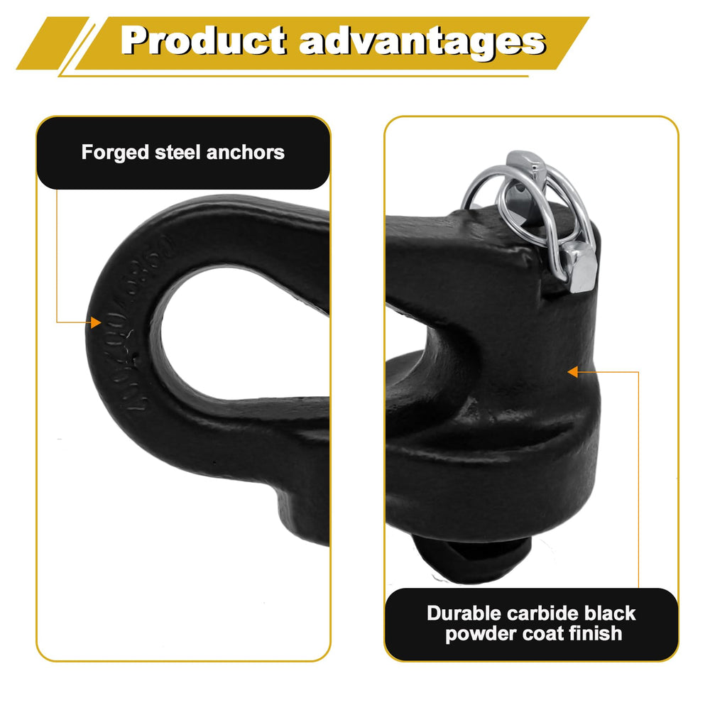 FHRHRY 60691 gooseneck safety anchor wide loop openings accommodate safety chains.