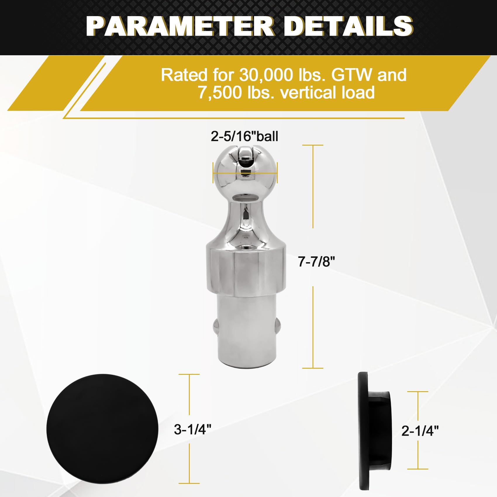 FHRHRY gooseneck ball load capacity supports heavy trailers with stability.