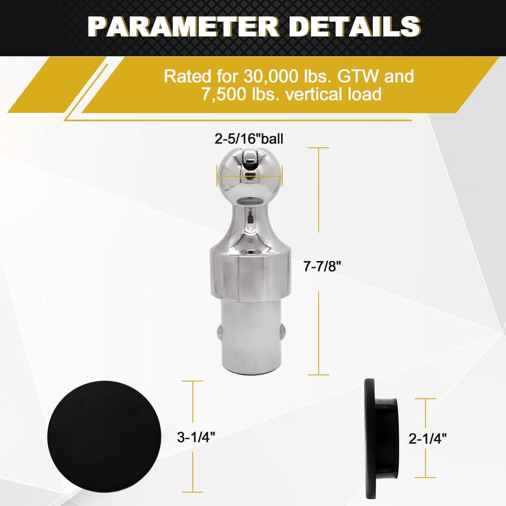 FHRHRY gooseneck ball load capacity supports heavy trailers with stability.