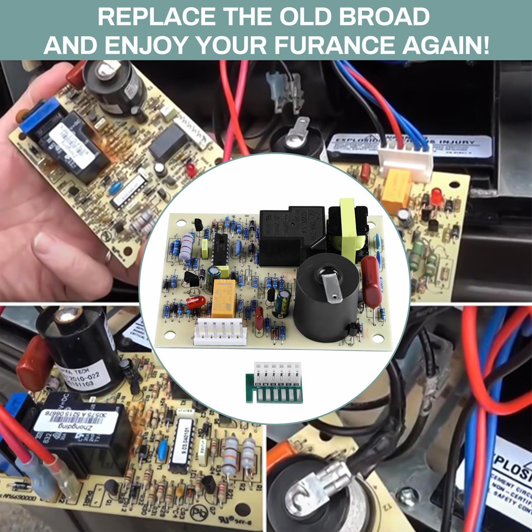 FHRHRY ready-to-install ignition control board for RV furnace setups.