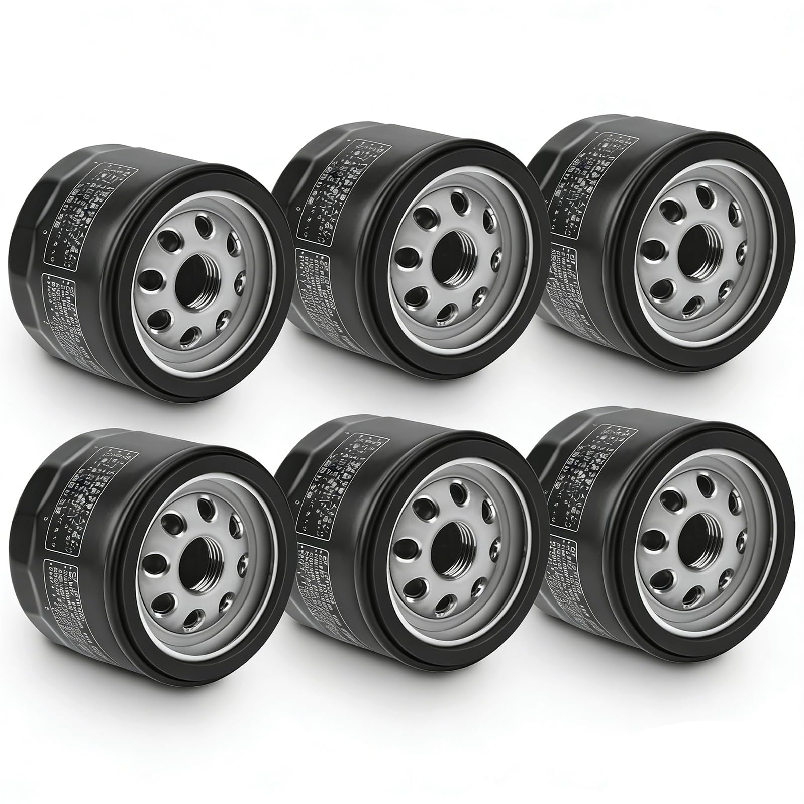 FHSJXR 49065-0721 oil filter package front view shows six-pack value and compatibility.