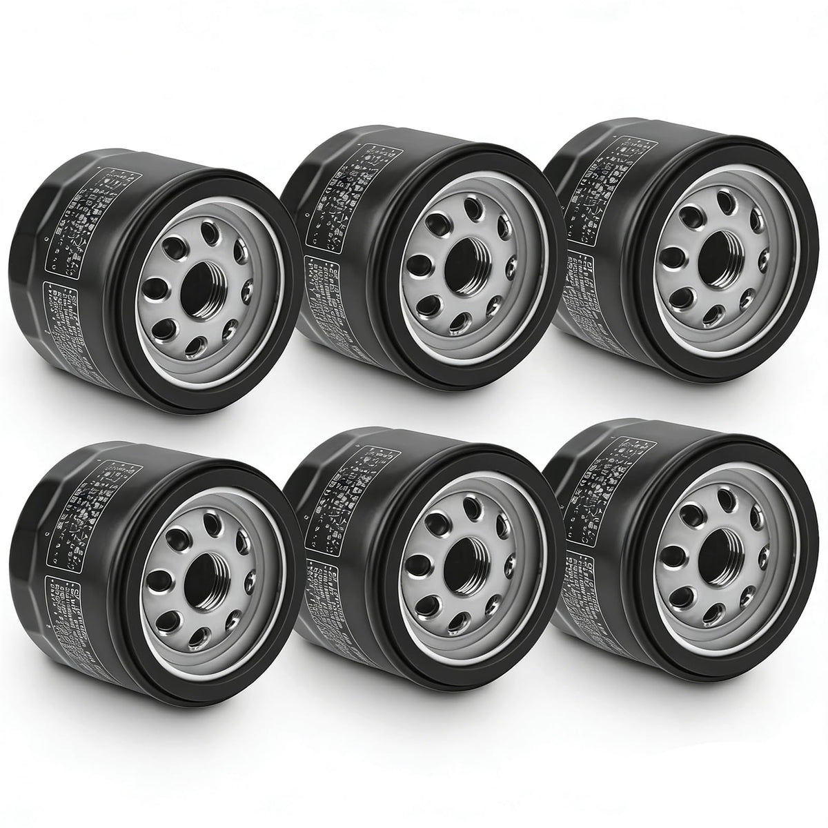 FHSJXR 49065-0721 oil filter package front view shows six-pack value and compatibility.