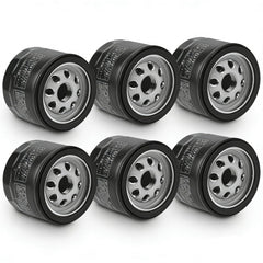 FHSJXR 49065-0721 oil filter package front view shows six-pack value and compatibility.