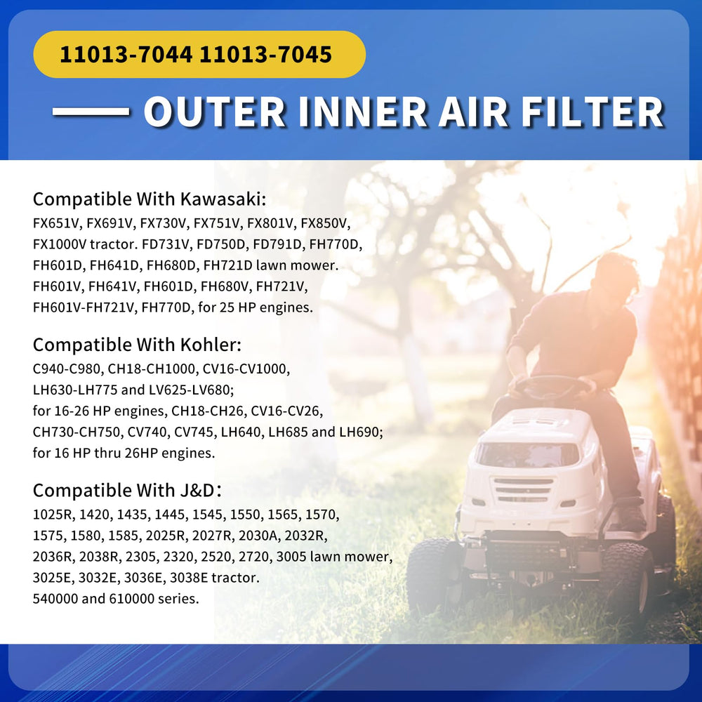 FHSJXR air filter installed in mower housing showing a tight seal.