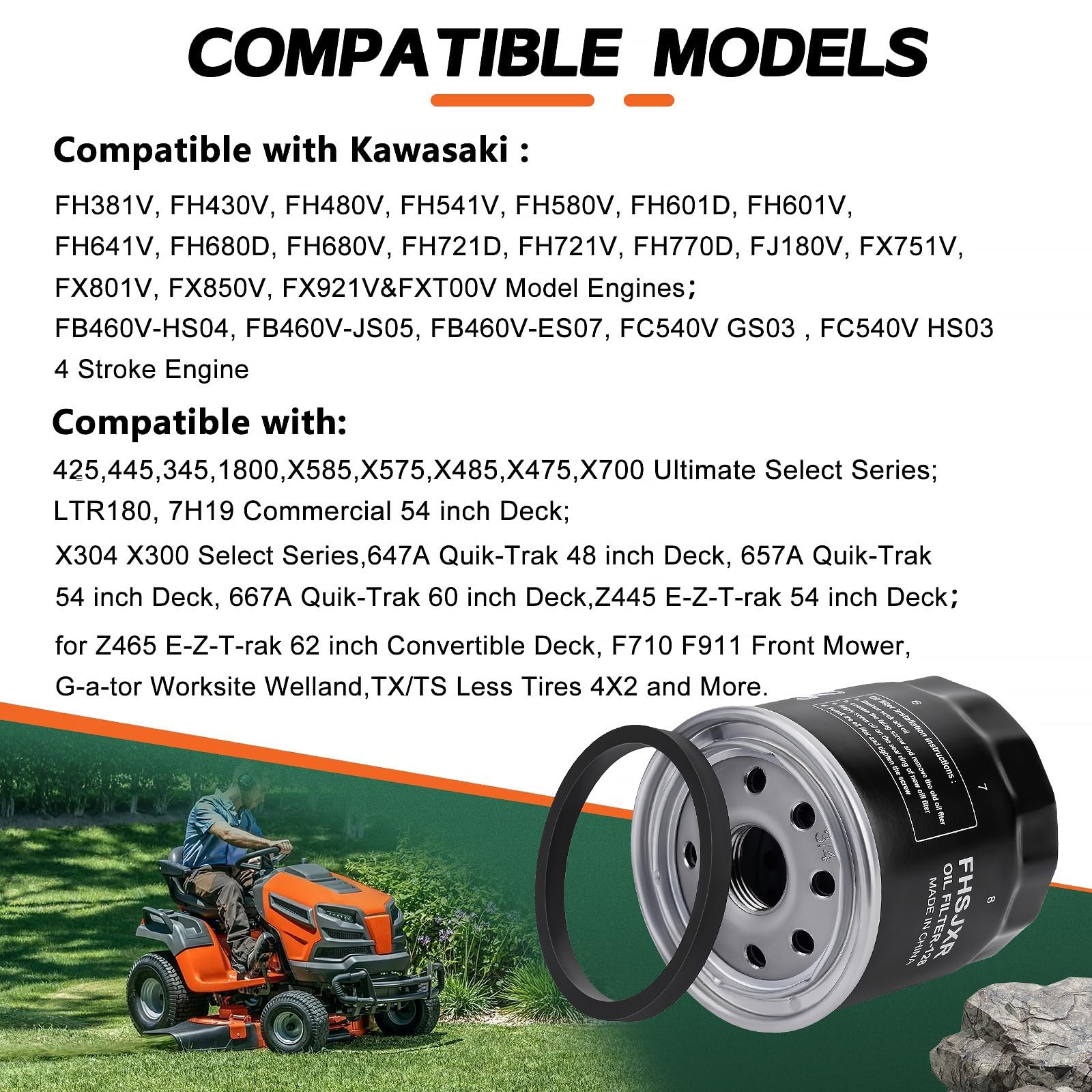FHSJXR oil filter compatibility chart guiding model matching