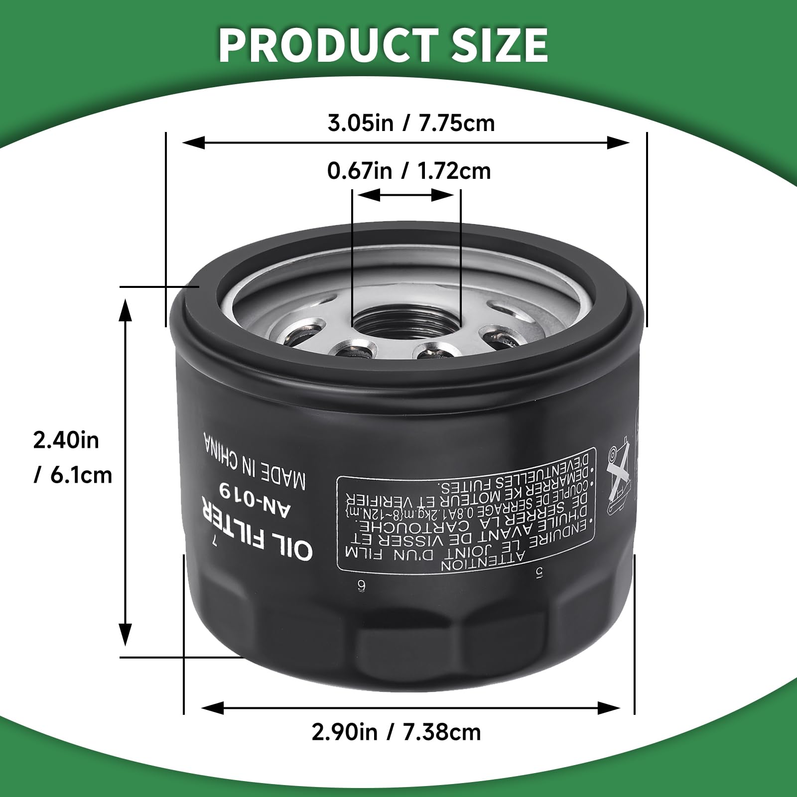 FHSJXR oil filter 4-pack side view, robust seal