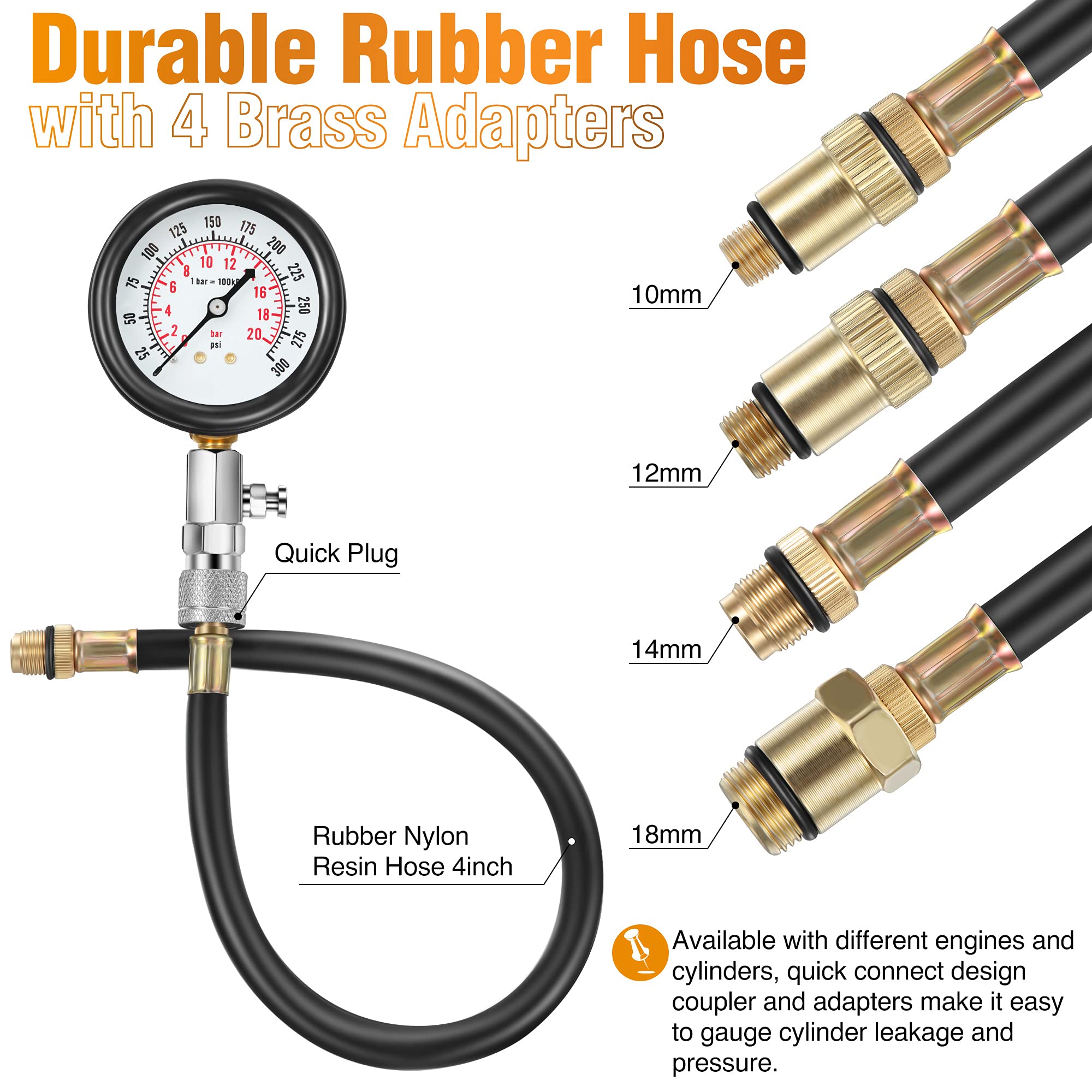 Fiada curved rubber cone adapter reaching angled spark plug locations.