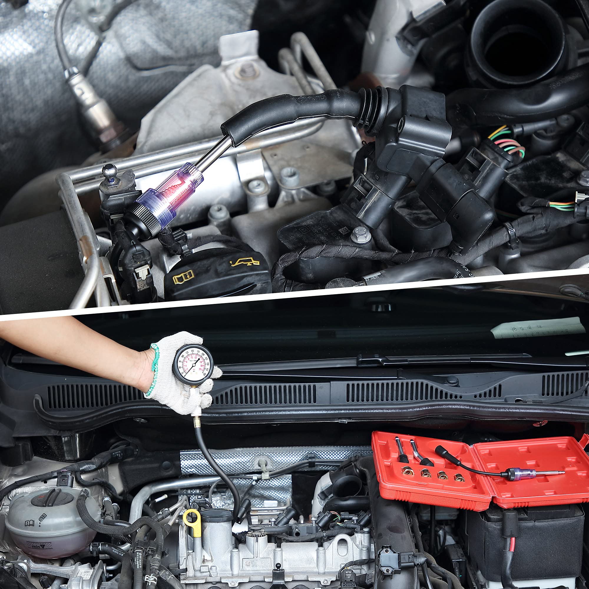 Fiada 14-inch extension hose provides flexible testing reach.