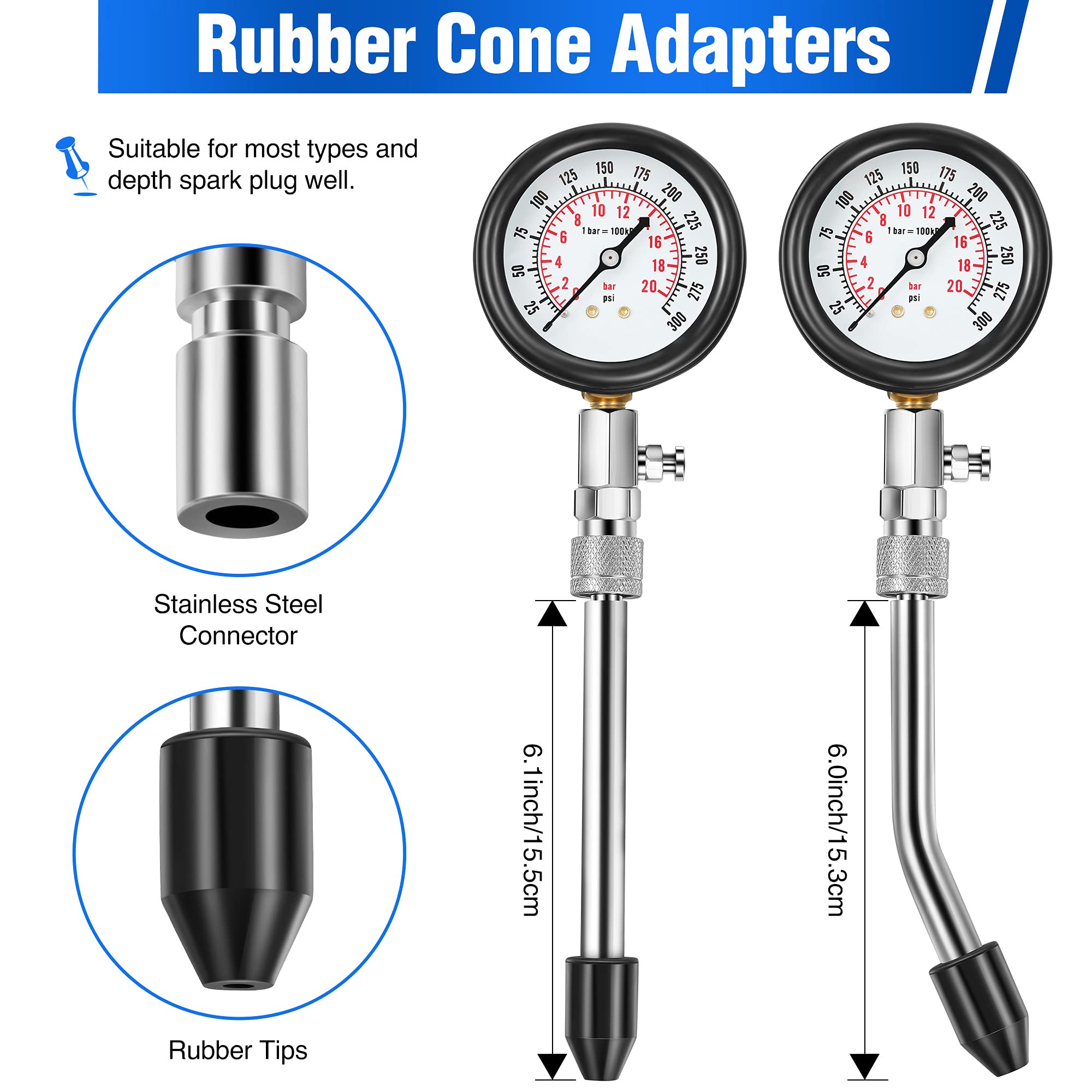 Fiada rubber cone adapters assembly illustrating compatibility options