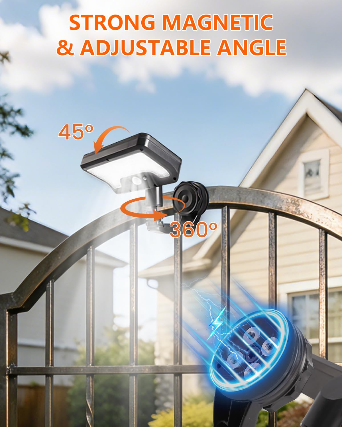 FIALAME adhesive‑install solar light mounted with tape