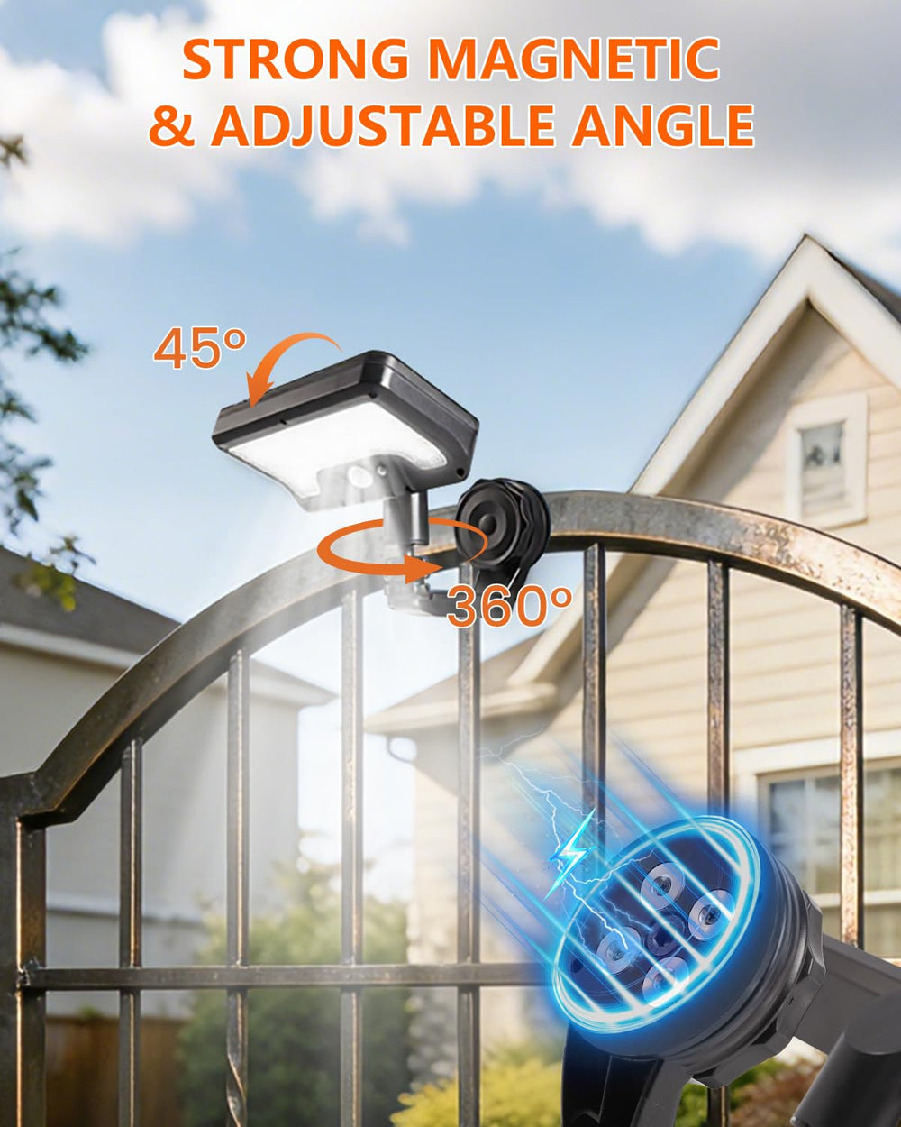FIALAME adhesive‑install solar light mounted with tape