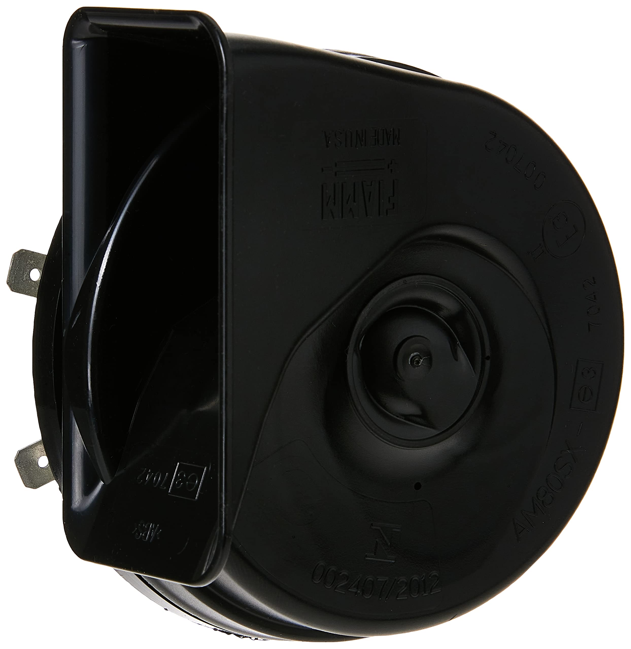 FIAMM Freeway Blaster close-up highlighting loud 130dB alert for vehicle safety.