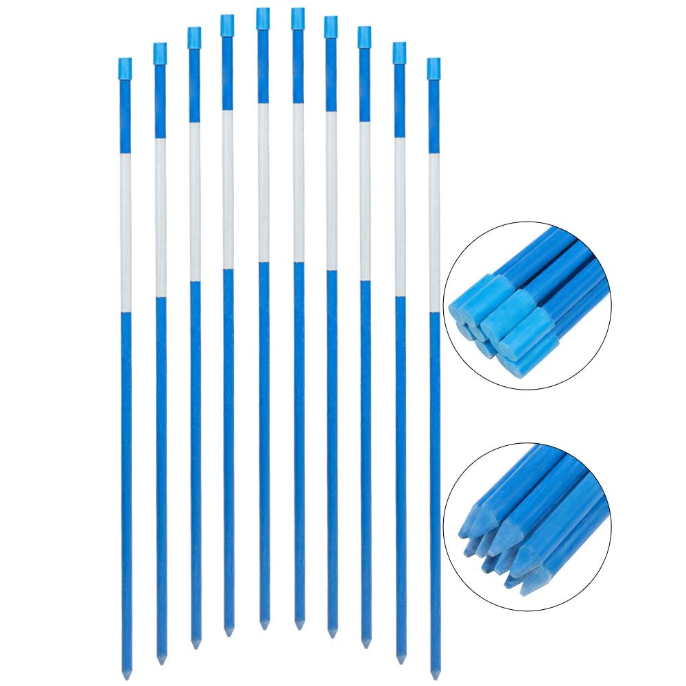 FiberMarker 48-inch blue driveway marker side view boosts nighttime edge visibility.