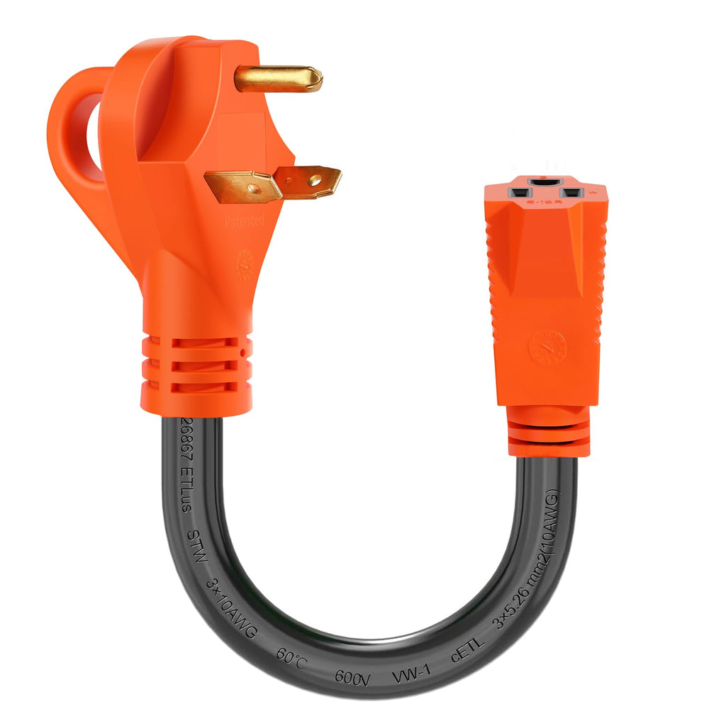 Ficstar 30A to 15A RV adapter cord, reliable power conversion for campgrounds.