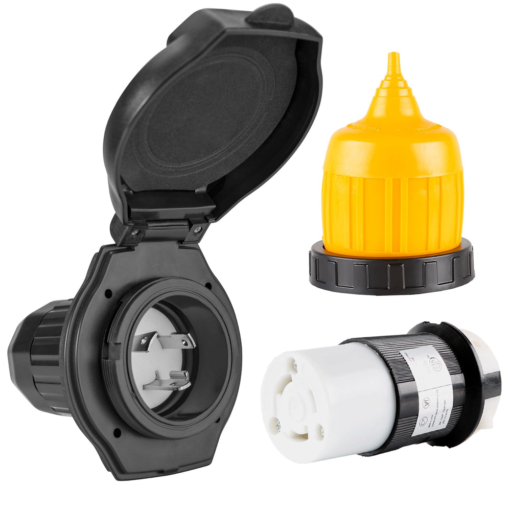 Ficstar 30A RV inlet with indicator shows status for safe shore power