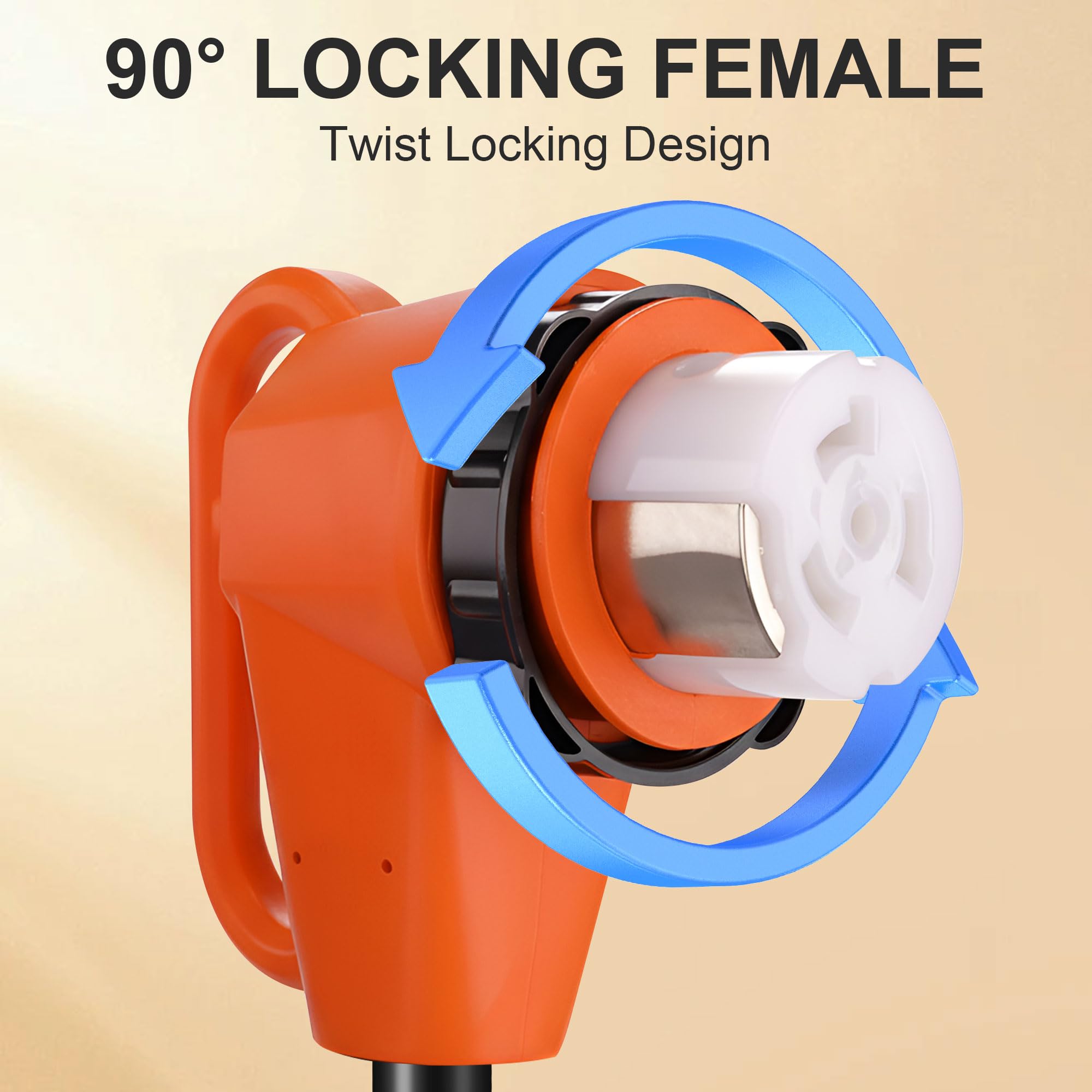 Ficstar 90-degree grip handle eases plugging and protects the inlet