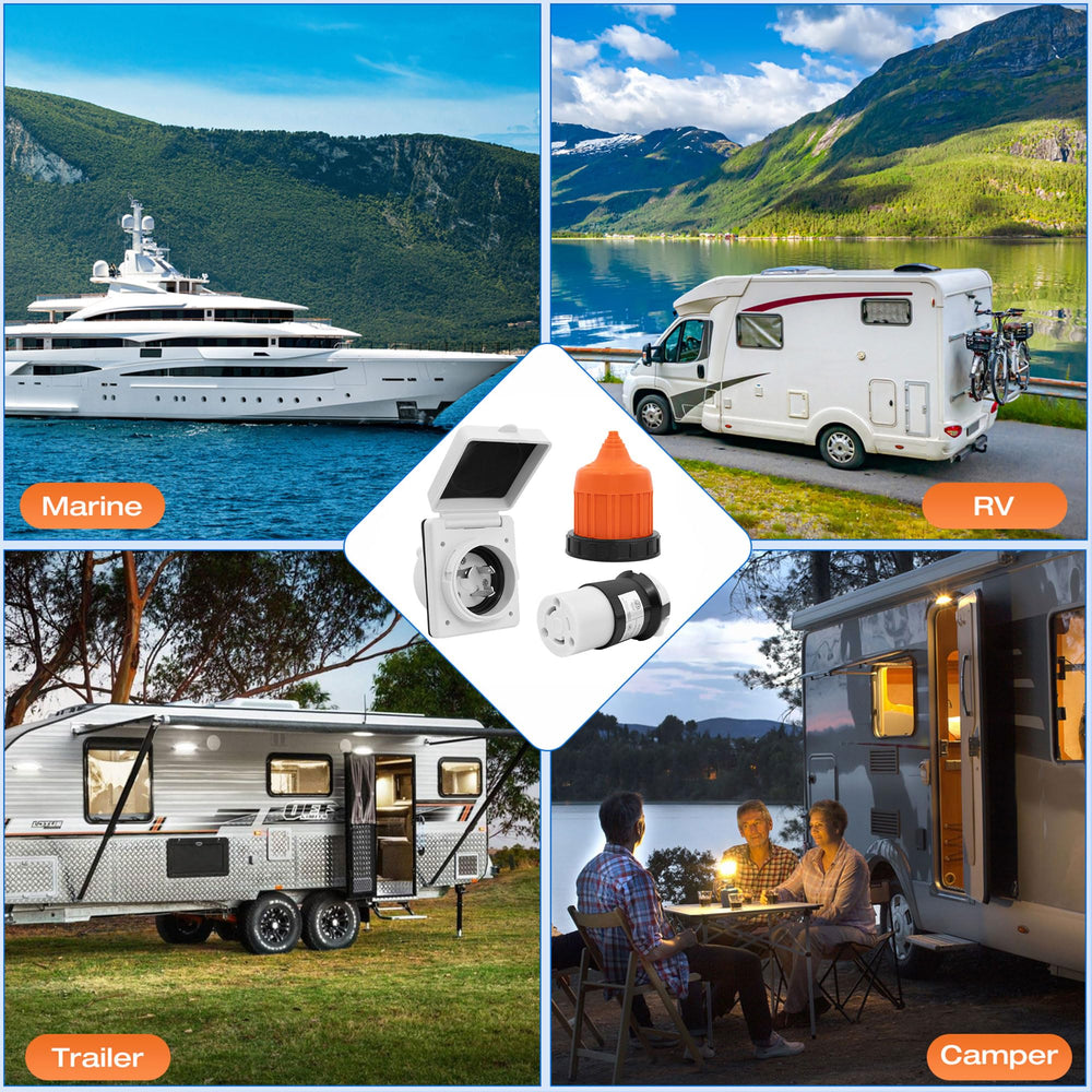 Ficstar PVC RV inlet housing withstands outdoor conditions