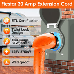 Ficstar reverse polarity indicator on male end helps verify safe wiring.