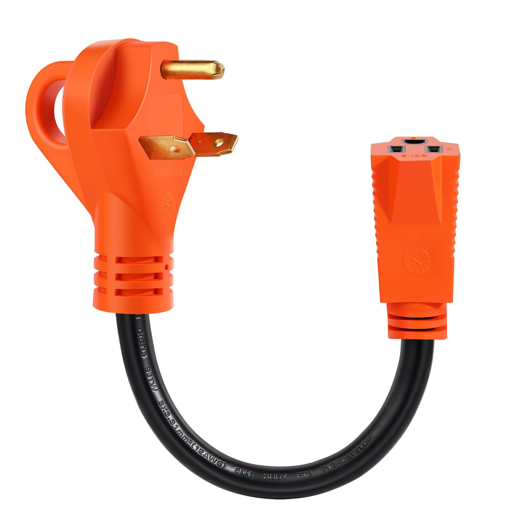 Ficstar TT-30P to 5-15R adapter in compact cord for RV power on the go
