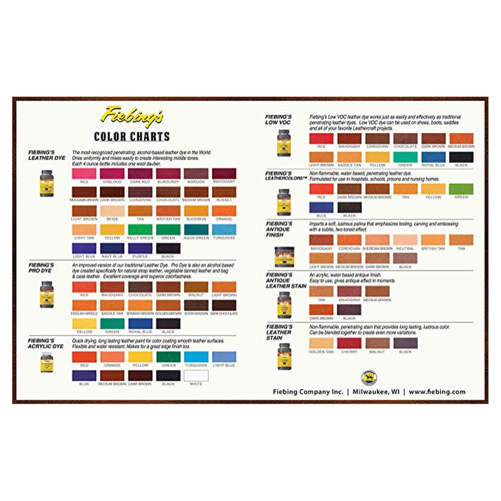Fiebing's Leather Dye application dabber demonstrates smooth, even color application
