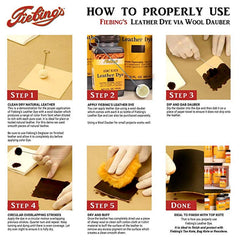 Fiebing's Leather Dye dyed leather with flat finish for a refined look