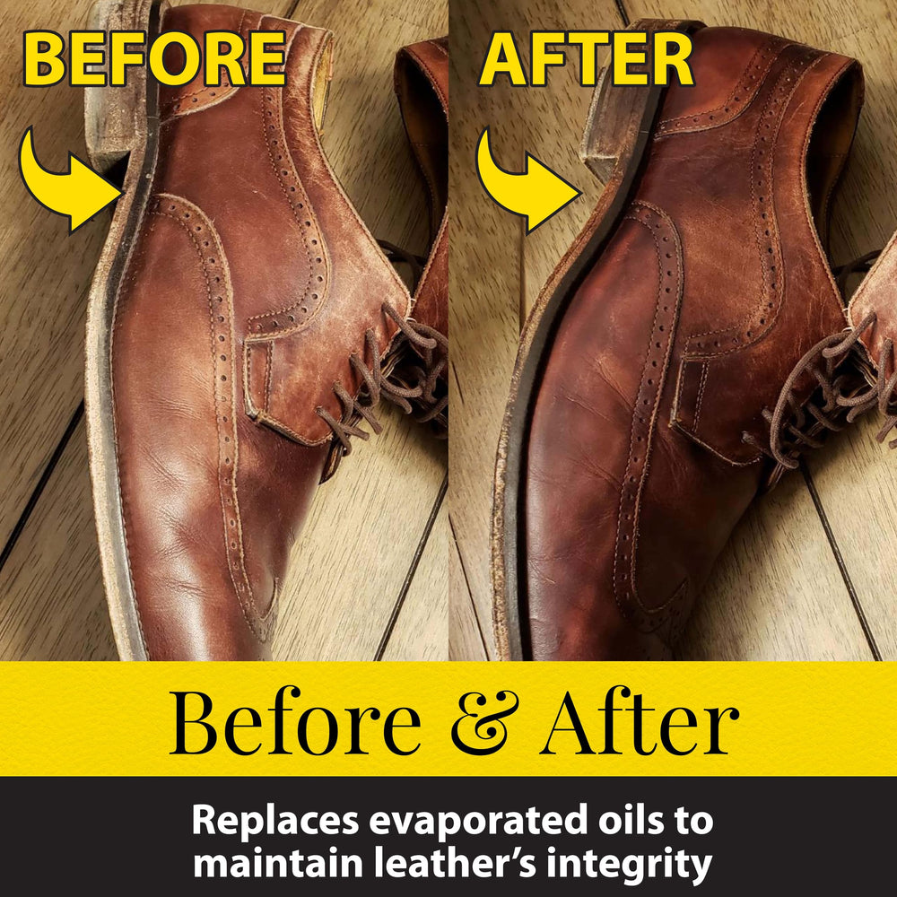 Fiebing's Prime Neatsfoot Oil leather treatment improves water resistance after application.