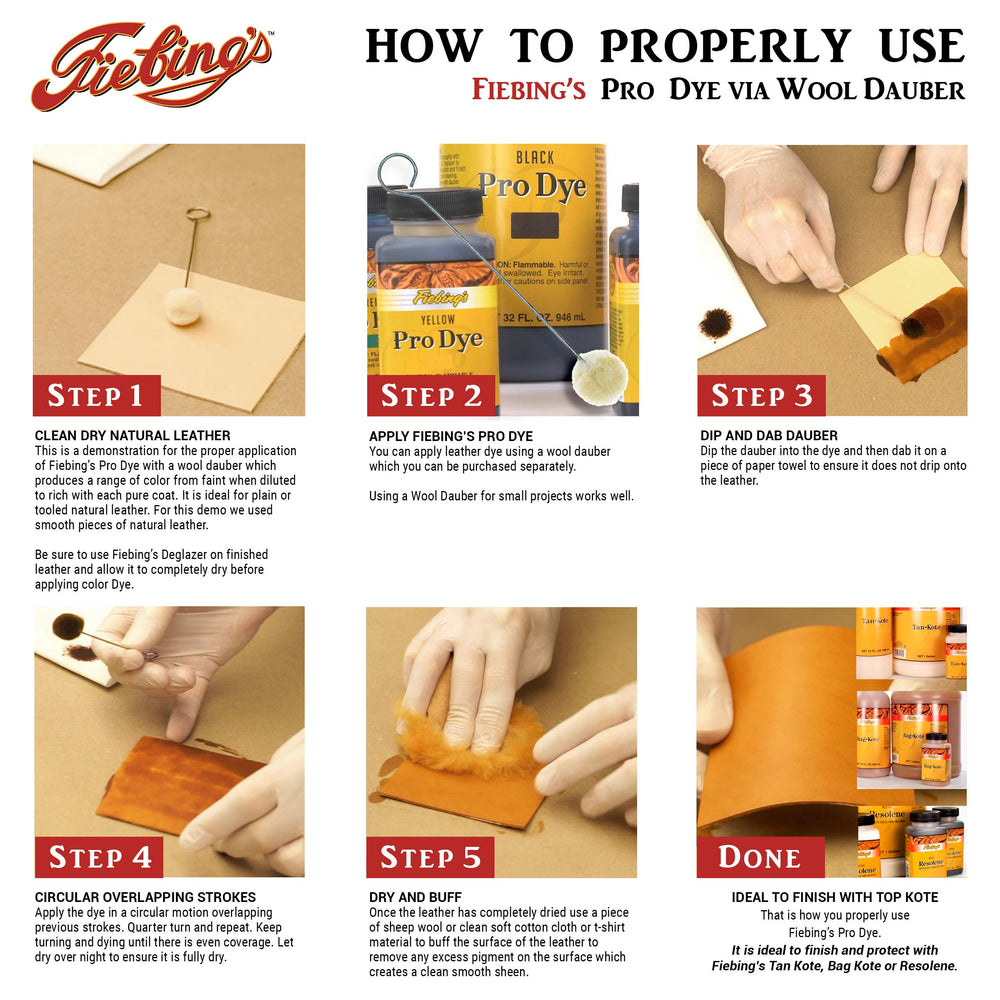Fiebing's Pro Dye Light Brown cap closeup highlights bottle labeling and portability.