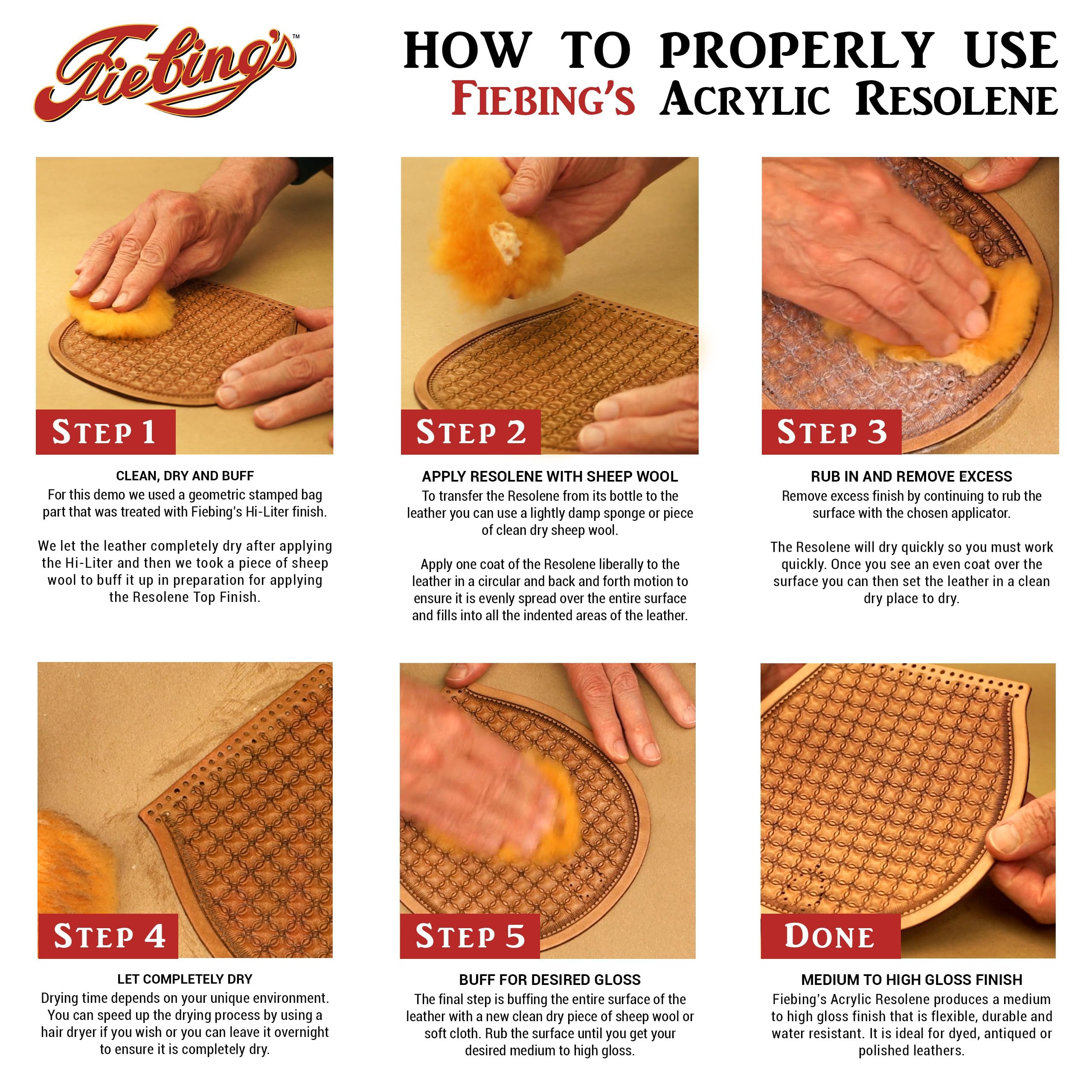 Fiebing's Resolene keeps leather flexible while protecting surfaces during bending.