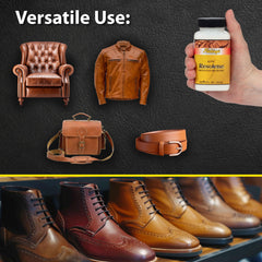 Fiebing's Acrylic Resolene polished leather highlight shows enhanced shine and professional finish.