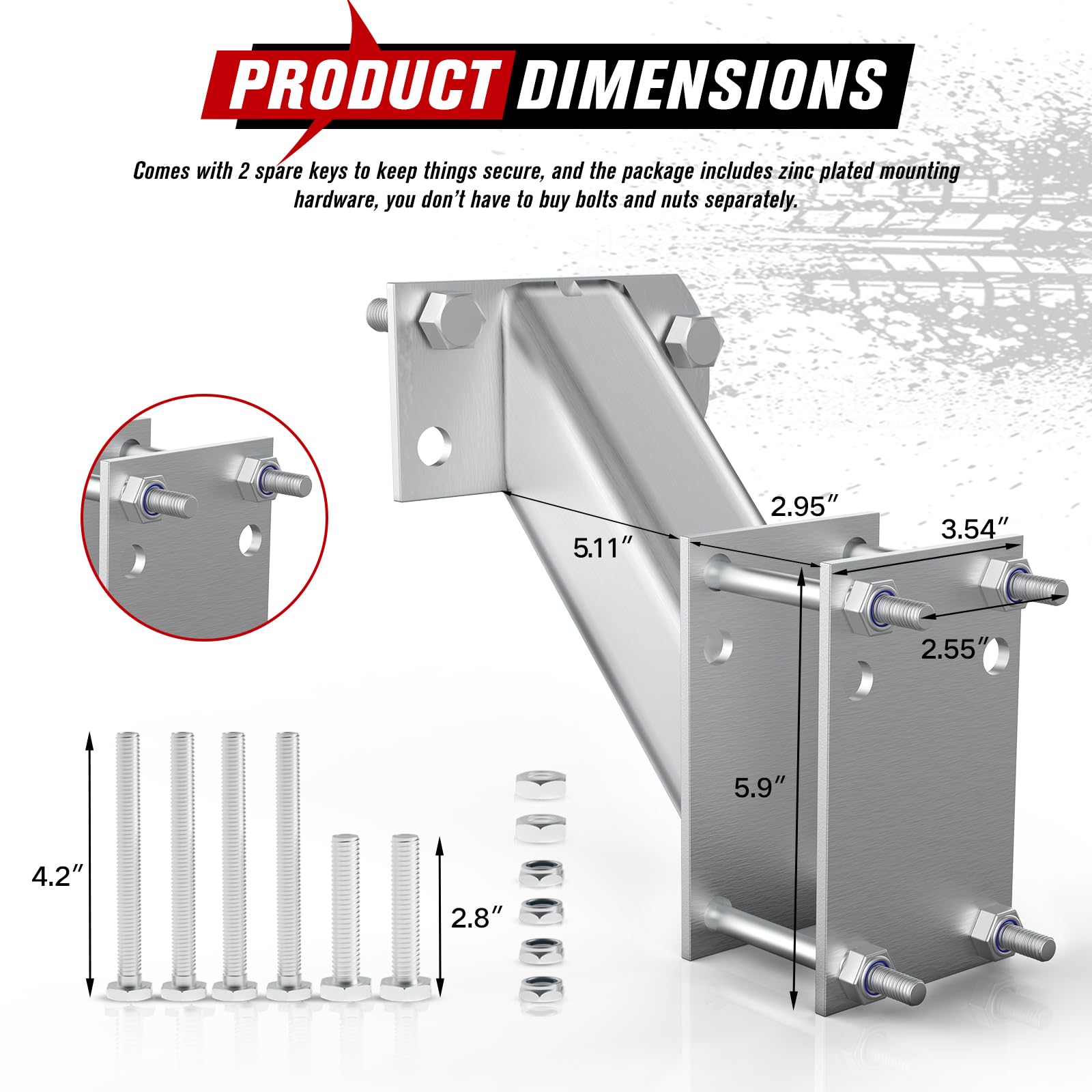 FIERYRED close-to-trailer design reduces wind and keeps wheel accessible.