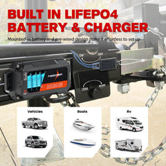 FIERYRED LED indicator shows battery status before towing