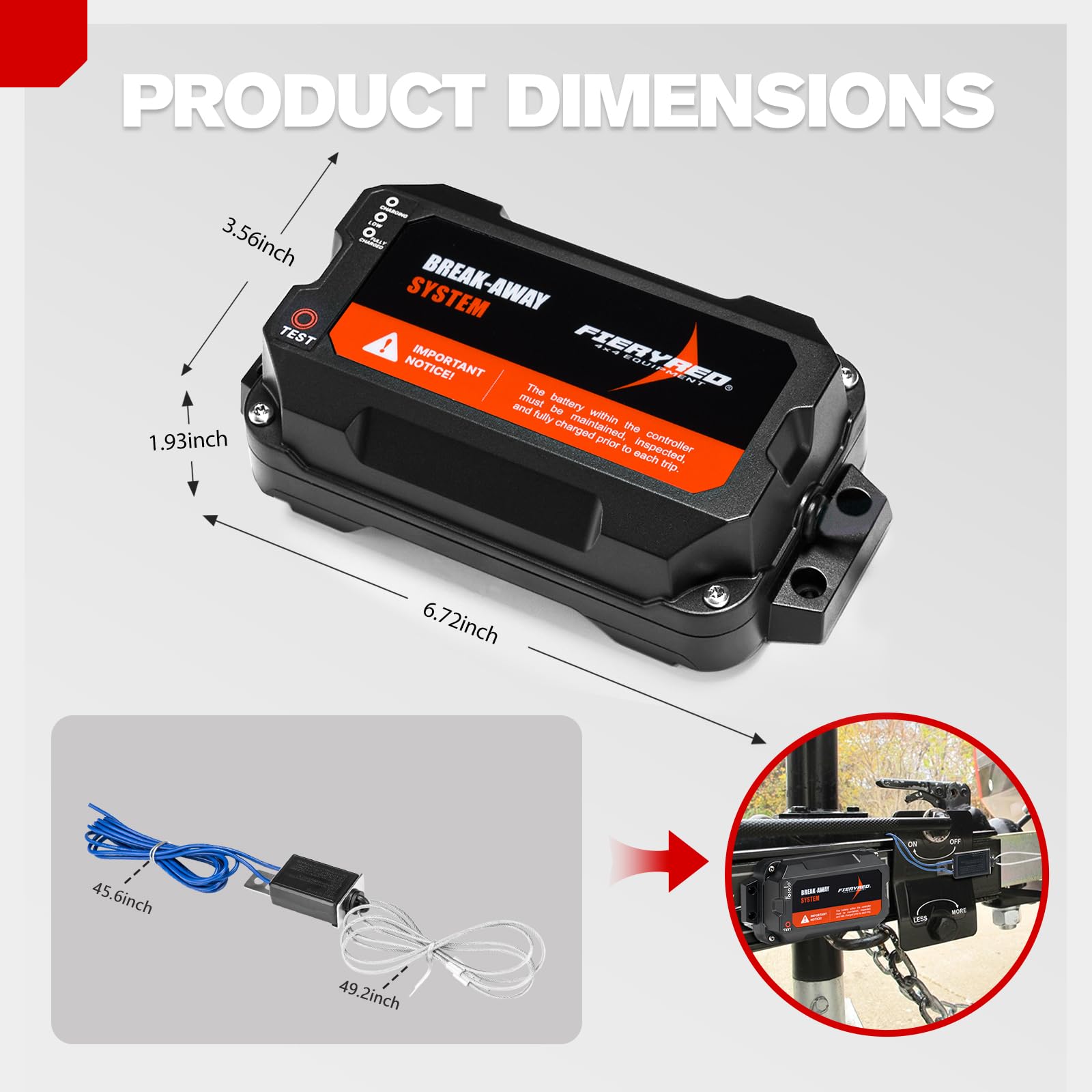 FIERYRED rugged ABS case IP65 rating withstands moisture and debris