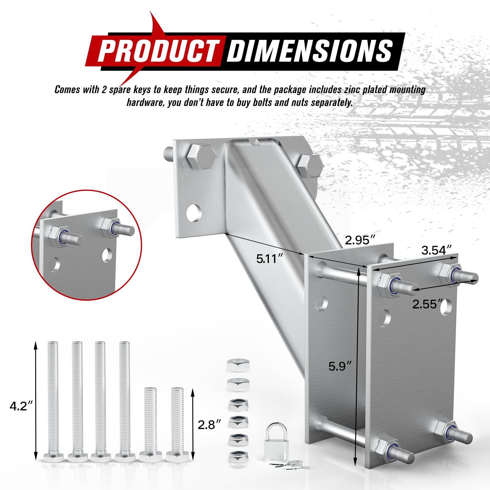 FIERYRED included hardware and powder coating finish highlight complete package.