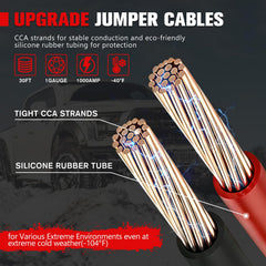FieryRed toggle clamps secure battery connections during starts.