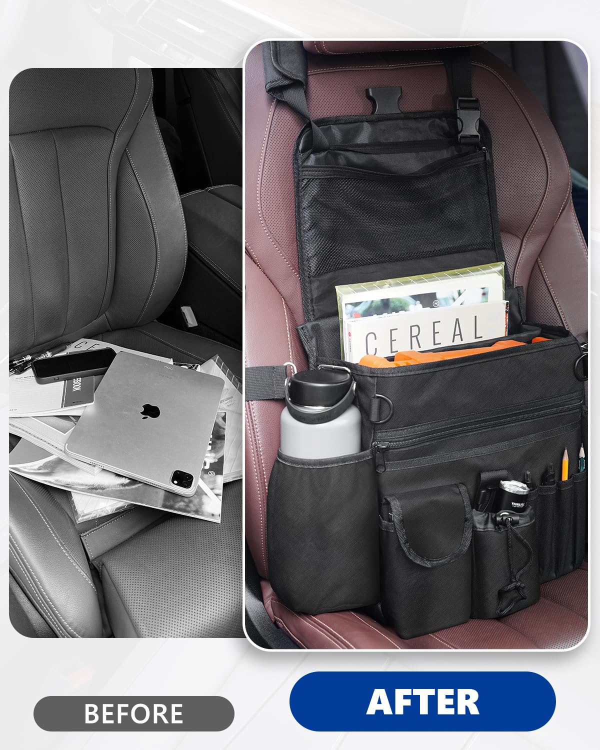 FifthQuarter backseat organizer backed by a 6 month warranty and 24-7 support.