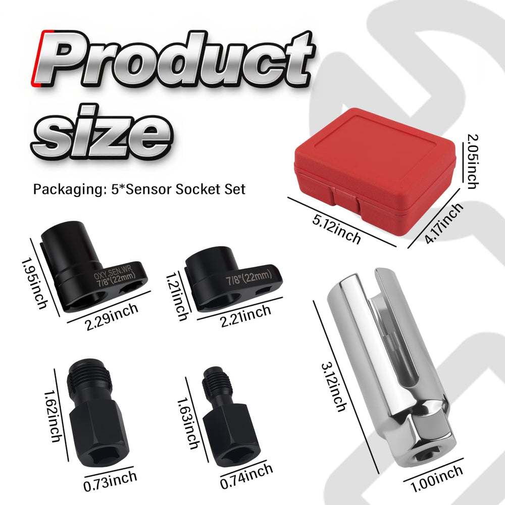 Figpade sensor socket set offset 22mm 1/2 drive enables tight space installations