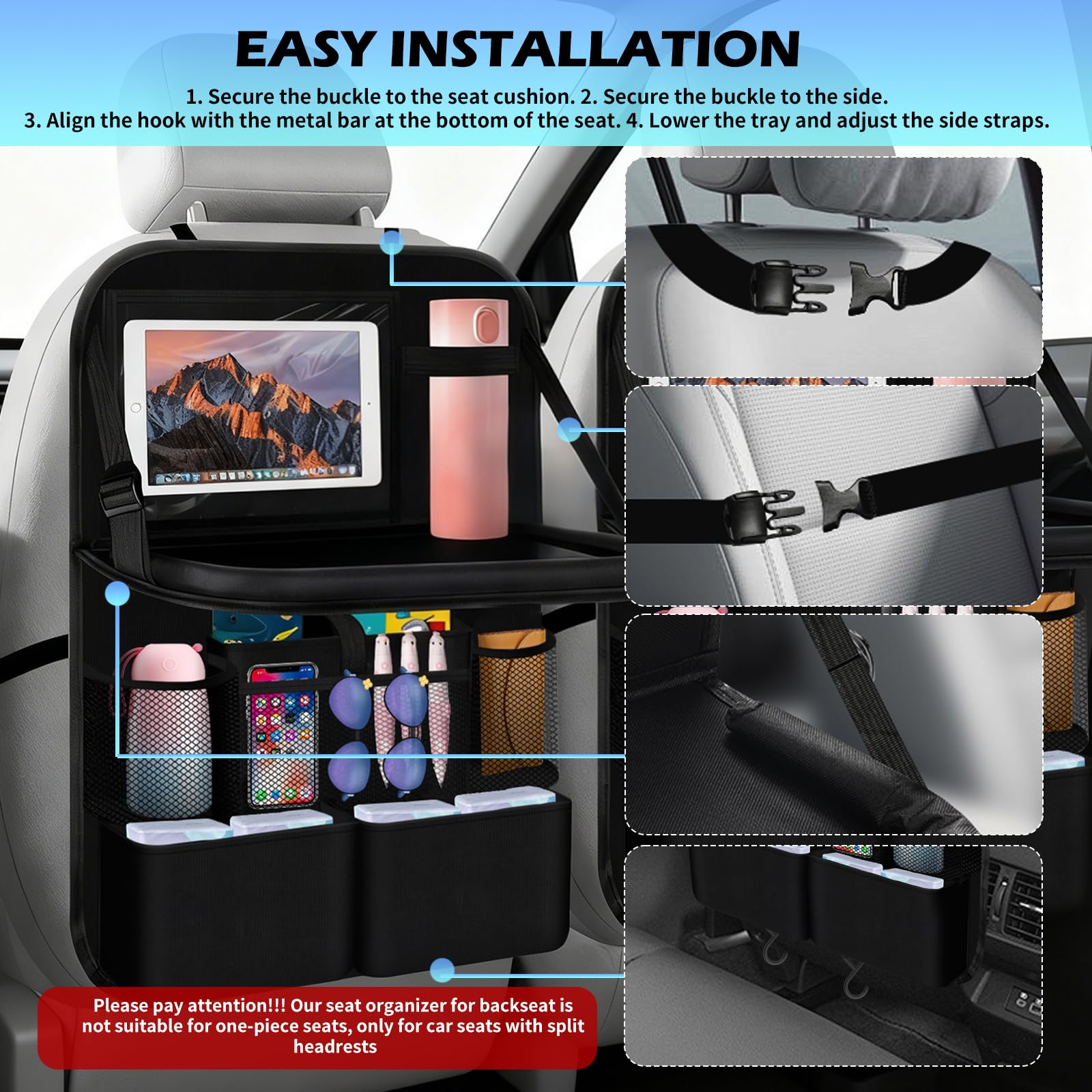 Figpade backseat organizer with durable Oxford fabric for daily use