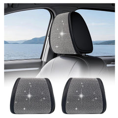 Figpade diamond headrest cover adds luxury sparkle while protecting seats.