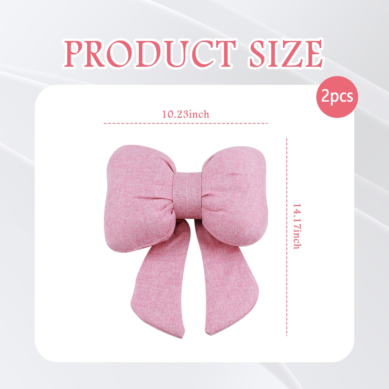 Figpade bow headrest pillow pink detail demonstrates stylish decor and comfortable positioning.